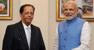 Les Premiers ministres Narendra Modi (Inde) et Anerood Jugnauth (Maurice)