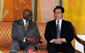 Les présidents Abdoulaye Wade et Hu Jintao, le 13 février 2009