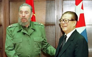 Jiang Zemin et Fidel Castro