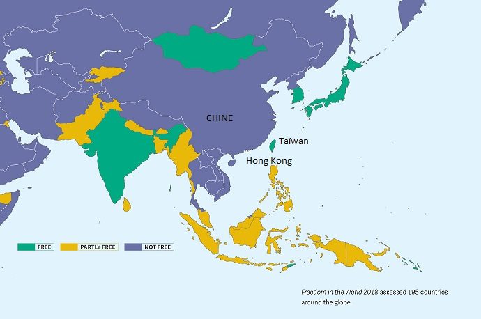 Taïwan considéré comme un territoire « libre » par Freedom House