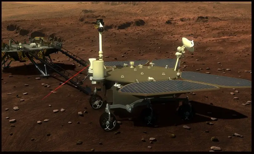 Le premier rover chinois roule sur la surface de la planète rouge